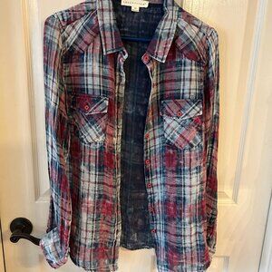 Lovestitch Womens Plaid Shirt Size Medium